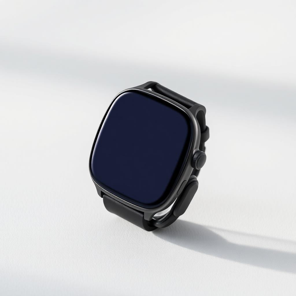 Black smartwatch with dark display