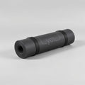 Rolled charcoal yoga mat with strap
